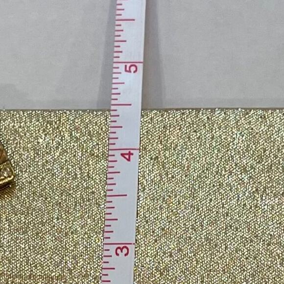 Vintage Gold Metallic Clutch with Chain/Handle, Evening Bag, Glam, Glitter - Picture 8 of 10